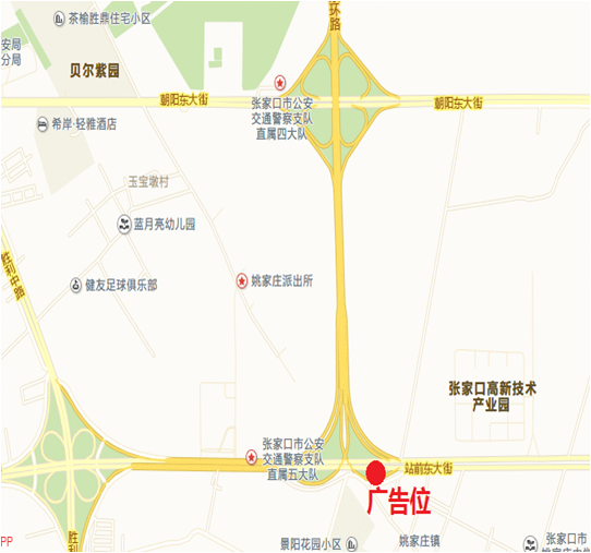 纬三路上东环三面单立柱广告点位图