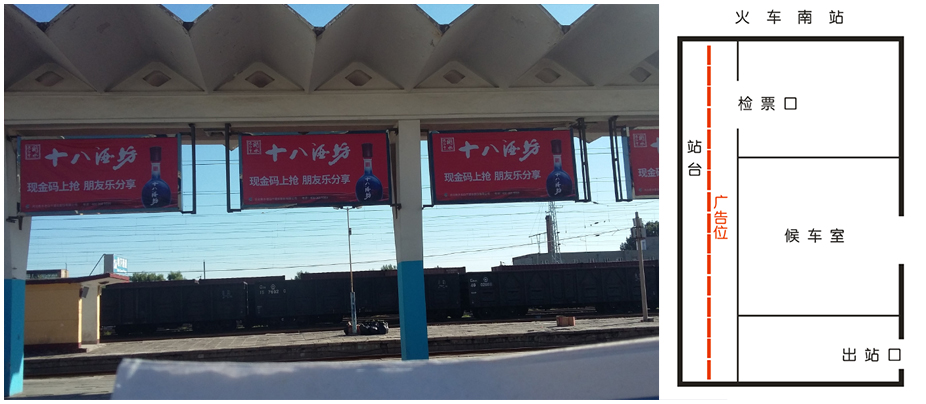 张家口市火车南站站台广告牌