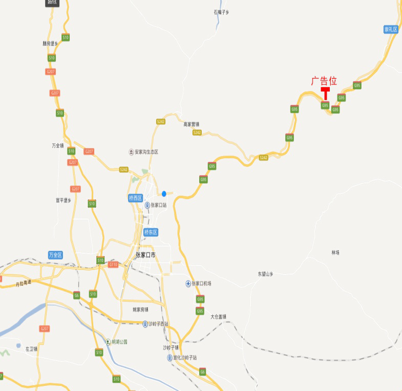 张承高速K45+500公里处塔牌地图定位